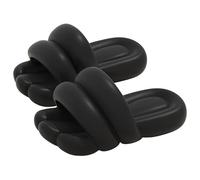 ZZlei2yu-12 Pantuflas Moda extravagante creativo Bigfoot sandalias hombres verano interior casa zapatillas mujeres Zapatos de verano(Negro,36-37)