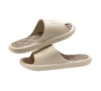 ZZlei2yu-12 Pantuflas Unisex Shower Slippers Summer Open Toe Leisure Slides Soft Non-slip Bathroom Beach Indoor House Shoes Zapatos de verano(Bruin,Alpha Large)