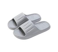 ZZlei2yu-12 Pantuflas Zapatillas de baño for hombre, baño de verano, interior, hogar, mudo, sandalias for el hogar, zapatillas de moda for mujer al aire libre Zapatos de verano(Light gray,37-38)