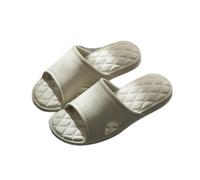 ZZlei2yu-12 Pantuflas Zapatillas de baño for hombre y mujer, zapatillas de interior gruesas y suaves for el hogar, sandalias sin olor, tendencia femenina de verano Zapatos de verano(Khaki,41-42)