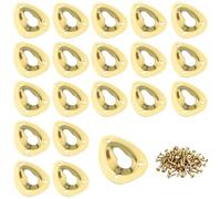 ZZLZX 20 clips decorativos de metal para marcos de fotos, 60 tornillos dorados, curvos, decorativos, para montaje de imágenes, clips ocultos con agujeros de bloqueo, ganchos invisibles para espejos