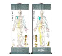 Zzooi Juego de 2 mapas de puntos de acupuntura del cuerpo humano, versión china