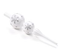 ZZOUFI Adorno Punta Arbol Navidad de Vidrio Cristal, Blanca, 31cm Parte Superior Topper para la Copa de Arbol Navidad Grande, Brillante y Elegante (Blanco)