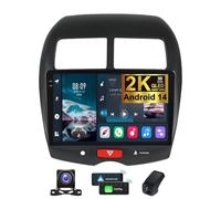 ZZPHKK Android 14 Estéreo de Coche de Doble DIN de 9,5" 2K Pantalla para Mitsubishi Outlander Sport ASX 1 2010-2016 con Carplay Android Auto/Radio de Coche FM RDS/Controles del Volante/BT(2K M400S)