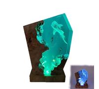 ZZPXMY Lámpara de Madera de Resina de Buceo, Lámpara de Resina Océano, Pintura en Perspectiva con Tema Oceánico, Decoración de Oficina para Hombre (10 * 6in)