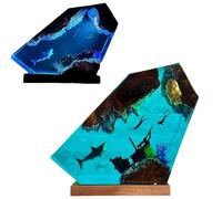 ZZPXMY Lámpara océano de resina, luz nocturna, luz nocturna de buceador, pintura en perspectiva con tema oceánico, lámpara marina, decoración del hogar, regalo para familiares y amigos (Grande)