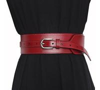 ZZSRJ Corsé de Cuero Cinturón Moda Rojo Negro Cinturones Anchos Mujeres Arnés Cinturón (Color : Red, Size : One Size)