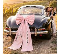 ZZTINGC Lazo Grande De Satén A Medida para El Coche De Los Novios, Decoración para El Coche Nupcial, Lazo Personalizado para El Cortejo Nupcial, Propuestas De Matrimonio, Aniversarios(Pink)