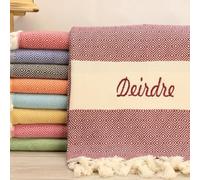 ZZTINGC Toalla De Playa Turca Personalizada, Toalla De Playa Bordada con Nombre, Toalla De Baño De Secado Rápido Personalizada, Toalla De Baño para Yoga Y Camping