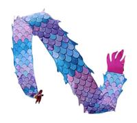 ZZTWER Baile Cuadrado Serpentina de dragón de Escamas Coloridas con Cola Larga, Cintas Anchas for Actividades al Aire Libre, Festivales y espectáculos culturales. Accesorios para la actuación(10m)