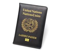 ZZTWER Funda Protectora de Cuero for Pasaporte de Las Naciones Unidas, Fina y portátil, Funda de Cuero for Pasaporte Carteras para Pasaporte