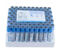 ZZwansuGE 100 Piezas De Tubos De RecoleccióN De Sangre Al VacíO, Tubos De PresióN Negativa Al VacíO Desechables, Tubos De RecoleccióN De Sangre con AnticoagulacióN con Citrato De Sodio 1:9,10ml
