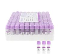 ZZwansuGE 100 Tubos De ExtraccióN De Sangre Al VacíO De 0.5 ml/1 ml, Morados con EDTA K2 Y Verdes con Heparina De Litio, para Laboratorios.,Purple-0.5ml