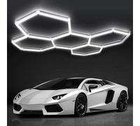 ZZwansuGE Foco De Garaje Hexagonal De 168W, 24 Luces Led De Panal De 5 Rejillas, Luz Blanca De 20160lm/6500K, para Almacenes, Talleres, SóTanos, Gimnasios, Luces De Garaje 4s