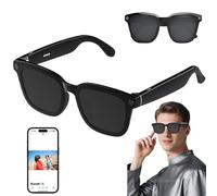 ZZwansuGE Gafas Inteligentes con AI, Gafas De TraduccióN En Tiempo Real, Admiten Disparo + ConversacióN + TraduccióN + Escucha De MúSica + GrabacióN, Auriculares Bluetooth con Asistente De AI,A
