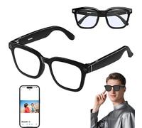 ZZwansuGE Gafas Inteligentes con AI, Gafas De TraduccióN En Tiempo Real, Admiten Disparo + ConversacióN + TraduccióN + Escucha De MúSica + GrabacióN, Auriculares Bluetooth con Asistente De AI,B