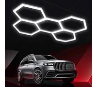 ZZwansuGE Luz De Garaje Led Hexagonal, Luz De Techo De Garaje con DiseñO De Panal De 6500K, 5041-29400lm, para Almacenes, Gimnasios, Estacionamientos SubterráNeos, Ahorro De EnergíA,5PCS