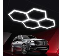 ZZwansuGE Luz De Garaje Led Hexagonal, Luz De Techo De Garaje con DiseñO De Panal De 6500K, 5041-29400lm, para Almacenes, Gimnasios, Estacionamientos SubterráNeos, Ahorro De EnergíA,4PCS