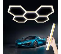 ZZwansuGE Luz Led De Garaje con DiseñO De Panal De 168W, Tubo Ancho Superbrillante De 20160 LM 6500K Ip54, Resistente Al Agua, IluminacióN De Techo Led De 5 Orificios, para Garaje, Taller,Gold