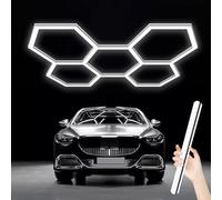 ZZwansuGE Luz Led Hexagonal para Garaje De 168W, Paquete De 24 PCS Led, Superficie De EmisióN De Luz De 3cm 20160lm 5 Rejillas, Luces De Techo Superbrillantes para Garajes, Talleres MecáNicos,Black