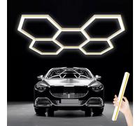 ZZwansuGE Luz Led Hexagonal para Garaje De 168W, Paquete De 24 PCS Led, Superficie De EmisióN De Luz De 3cm 20160lm 5 Rejillas, Luces De Techo Superbrillantes para Garajes, Talleres MecáNicos,Gold