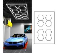 ZZwansuGE Luz Led Hexagonal para Garaje, Luz Led De Panal, 120lm/w De Alto Brillo, Blanco FríO De 6500K, Ideal para La DecoracióN De AutomóViles, Almacenes, Talleres, SóTanos Y Gimnasios.,I