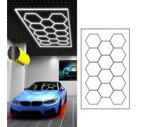 ZZwansuGE Luz Led Hexagonal para Garaje, Luz Led De Panal, 120lm/w De Alto Brillo, Blanco FríO De 6500K, Ideal para La DecoracióN De AutomóViles, Almacenes, Talleres, SóTanos Y Gimnasios.,J