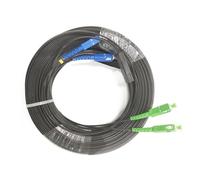 ZZWFKXQ Cable de fibra óptica para exteriores, dúplex FTTH 150 m con conectores LC SC FC ST, puente de 2 núcleos con 3 cables de refuerzo de acero (2SC UPC-2SC APC)