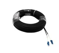 ZZWFKXQ Cable de fibra óptica para exteriores, dúplex FTTH de 150 m con conectores LC SC FC ST, puente de 2 núcleos con 3 cables de refuerzo de acero (2ST UPC-2ST UPC)