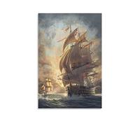 ZZXCHG Lienzo De Impresión 60x90cm HMS Victory Sports Landscape Office Room Decor Gift Senza Cornice