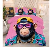 ZZXHG Edredón Grande Tamaño Queen | Gorila Negro, Nórdico Estampado 3D de Lujo, Transpirable y Lavable, Completo con 2 Fundas de Almohada 50x75 cm
