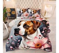 ZZXHG Edredón Grande Tamaño Queen | Perro Animal MarróN, Nórdico Estampado 3D de Lujo, Transpirable y Lavable, Completo con 2 Fundas de Almohada 50x75 cm_213a