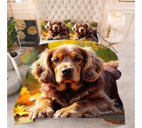 ZZXHG Edredón King Size Estampado 3D | Perro MarróN, Nórdico Máximo Confort para Camas Grandes, Lavable, Reversible, Incluye 2 Fundas de Almohada 50x75 cm_1389a