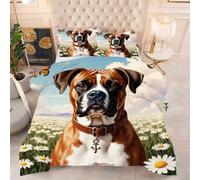 ZZXHG Edredón Matrimonio Estampado 3D | Perro DoméStico MarróN, Nórdico Reversible de 4 Estaciones, Lavable, Incluye 2 Fundas de Almohada 50x75 cm, para Cama de 105 cm_222a
