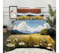 ZZXHG Edredón Respirable Estampado 3D | Flores De Pradera, Cubre Edredón Lavable a Máquina para Todo el Año, Incluye 2 Fundas de Almohada 50x75 cm, para Cama de 90 cm_A183