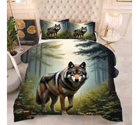 ZZXHG Edredón Respirable Estampado 3D | Lobo Gris, Cubre Edredón Lavable a Máquina para Todo el Año, Incluye 2 Fundas de Almohada 50x75 cm, para Cama de 90 cm f431