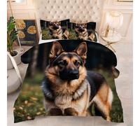 ZZXHG Edredón Respirable Estampado 3D | Perro Animal MarróN, Cubre Edredón Lavable a Máquina para Todo el Año, Incluye 2 Fundas de Almohada 50x75 cm, para Cama de 90 cm_367a