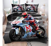 ZZXHG Funda Nordica 220 x 240 Motocicleta 3D para Jóvenes, Juego de Ropa de Cama de Microfibra para NiñOs Adultos, Funda de Edredón Cama 220x240 con Cremallera y 2 Funda de Almohada 50x75 cm_A10103