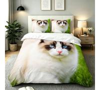 ZZXHG Funda Nordica Cama 105-200x200 cm 3D Animales Gatos, Funda de Edredón de Microfibra con Cremallera, Juego de Ropa de Cama con Fundas Nordicas 200x200 + 2 Funda de Almohada 50x75 cm_A21538