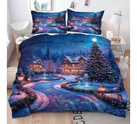 ZZXHG Funda Nordica Cama 105-200x200 cm áRboles de Navidad de Colores, Juego de Ropa de Cama de Matrimonio Microfibra para Niños Adultos - 1 Funda de Edredón + 2 Funda de Almohada 50x75 cm,a46