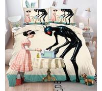 ZZXHG Funda Nordica Cama 105-200x200 cm Chica Robot, Juego de Ropa de Cama de Matrimonio Microfibra para Adultos - 1 Funda de Edredón + 2 Funda de Almohada 50x75 cm_A3928