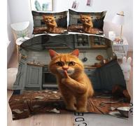 ZZXHG Funda Nordica Cama 150 Estampado de Gatos Animales en 3D, Juego de Ropa de Cama de Microfibra para NiñOs Adultos, Funda de Edredón Cama 220x240 con Cremallera y 2 Funda de Almohada 50x75 cm