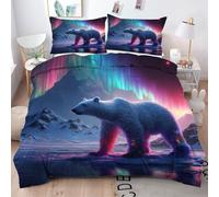 ZZXHG Funda Nordica Cama 150 Oso Polar Blanco, Juego de Ropa de Cama de Microfibra para NiñOs Adultos, Funda de Edredón Cama 220x240 con Cremallera y 2 Funda de Almohada 50x75 cm