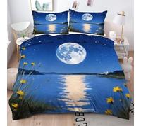 ZZXHG Funda Nordica Cama 90-135x200 Planeta Azul Joven, Funda de Edredón de Microfibra con Cremallera, Juego de Ropa de Cama con Fundas Nordicas 135x200 + 2 Funda de Almohada 50x75 cm_A18692