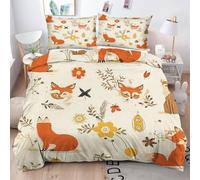 ZZXHG Funda Nordica Cama 90 Infantil Zorro Amarillo para NiñOs, Funda de Edredón de Microfibra con Cremallera, Juego de Ropa de Cama con Fundas Nordicas 135x200 + 2 Funda de Almohada 50x75 cm