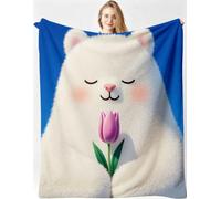 ZZXHG Manta Grande 180x220 cm Oso Animado Polar Franela Térmica-A36
