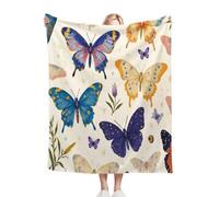 ZZXHG Mantas para Cama 105-180x220 Mariposas, Manta para Sofá de Franela Cálida y Cómoda para Niños y Adultos, Mantitas Polar para Cubre Sofa Perro Mascota Habitacion Dormitorio_7942a