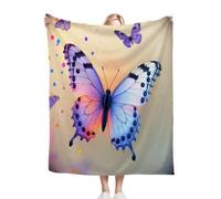 ZZXHG Mantas para Sofas Grandes 220x240 Mariposas, Manta Termica Franela Mantilla Felpa para Cama 135/150, Mantitas Polar Suave y Cálida para Perro Mascota Habitacion Dormitorio_7901a