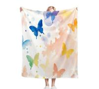 ZZXHG Mantas para Sofas Grandes 220x240 Mariposas, Manta Termica Franela Mantilla Felpa para Cama 135/150, Mantitas Polar Suave y Cálida para Perro Mascota Habitacion Dormitorio_7505a