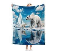 ZZXHG Mantas para Sofas Grandes 220x240 Oso Polar Blanco, Manta Termica Franela Mantilla Felpa para Cama 135/150, Mantitas Polar Suave y Cálida para Perro Mascota Habitacion Dormitorio_A1505